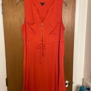 1X. Torrid. Orange Dress. Mid Length.